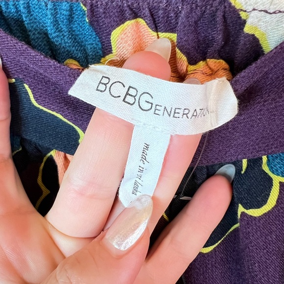 BCBGENERATION Retro Floral Print Wide Leg Multicolor Women’s Pants Sz S NWT - Picture 6 of 7